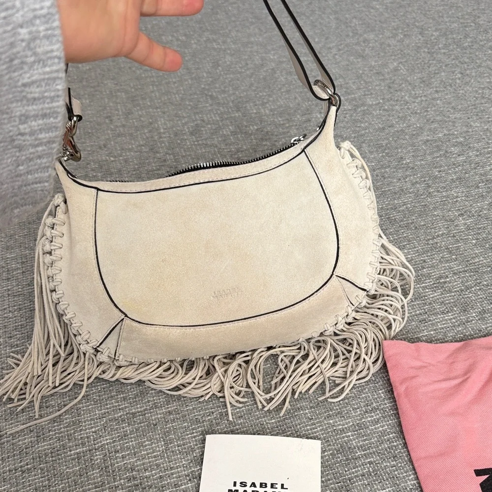 Isabel Marant Cream Fringe Shoulder Bag - Picture 5 of 5